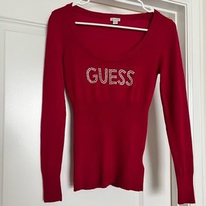 Hot pink. Long sleeves. Guess shirt. Like new condition